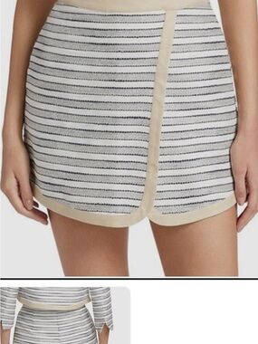 If only studio NWT Beige-Trim Striped Women’s Skort from SAKS